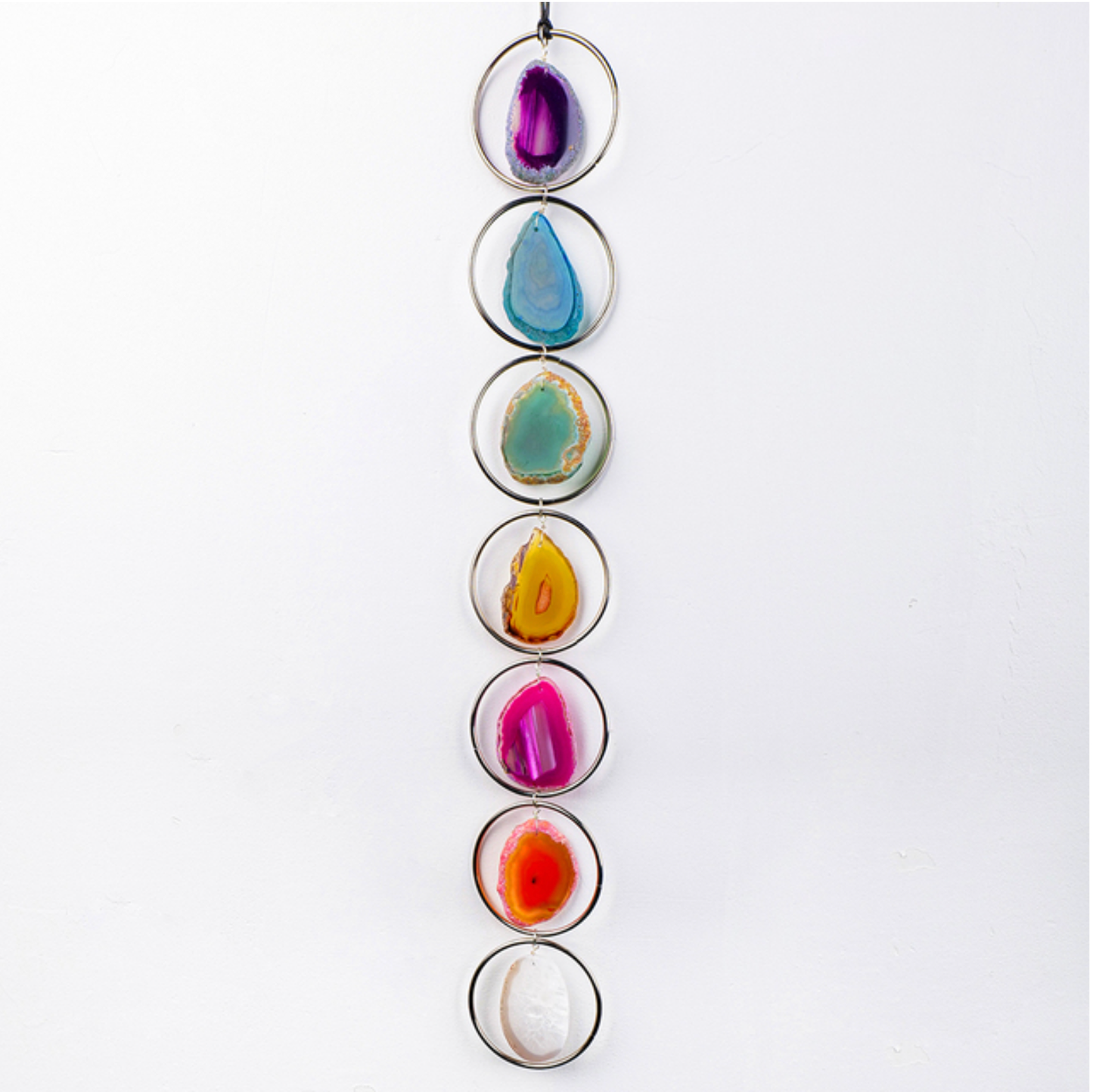 Natural 7 Chakra Gemstone Crystal Wall Hanging Raw stone