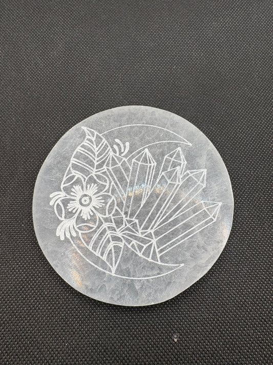 Selenite Round Crystal Design Charging Pad