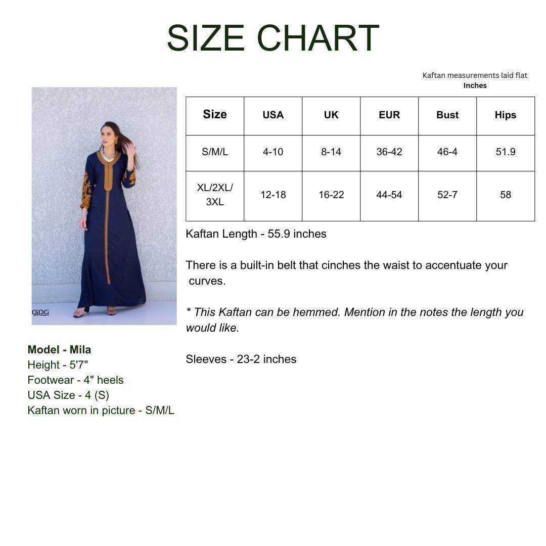 Classy navy blue embroidered kaftan dress, caftans for women, Boho Kaftan dress, Caftans for women, long summer kaftan, kaftans, caftan: S/M/L