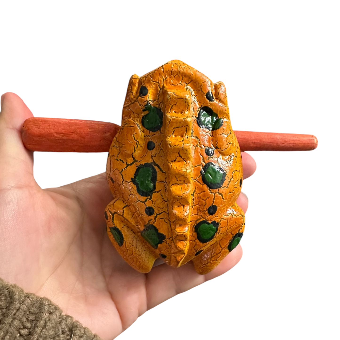 Painted Frog Musical  Percussion Instrument 3"