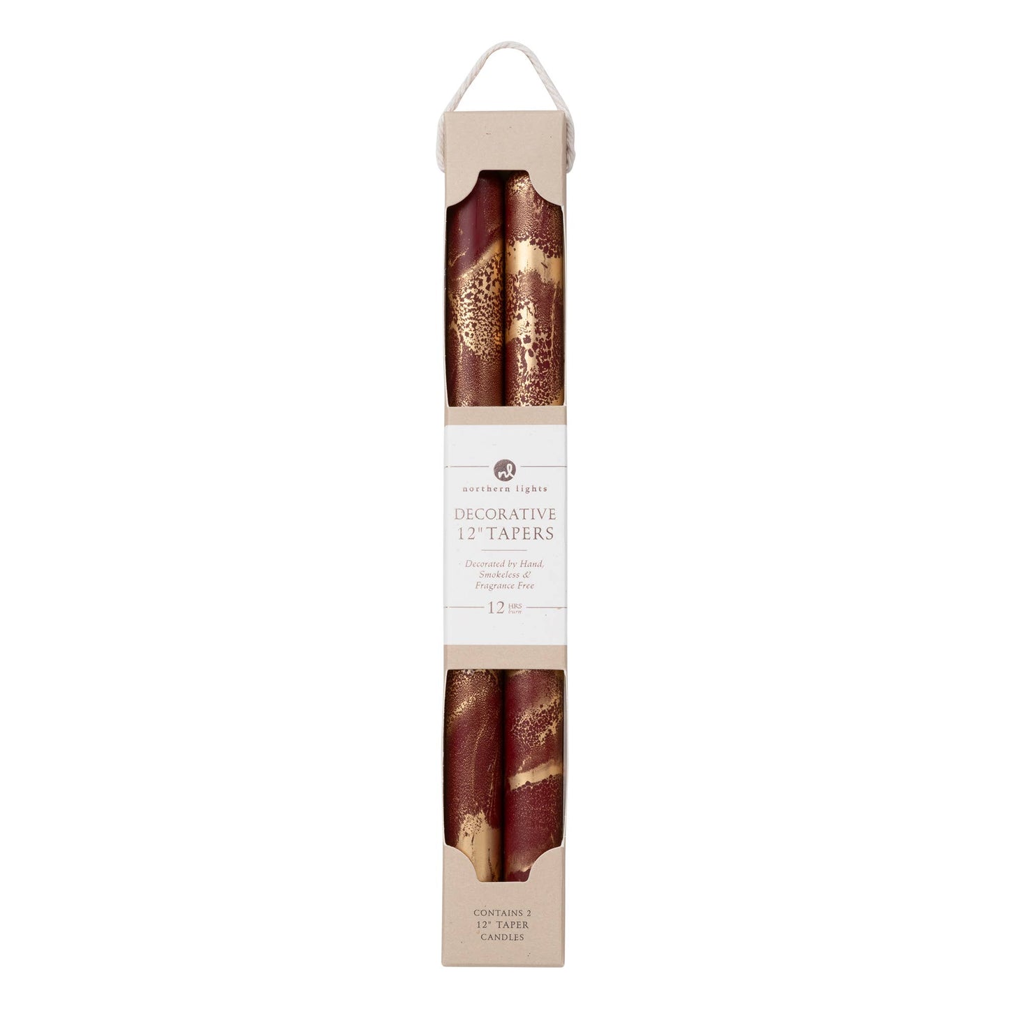 12" Decorative Taper Candles 2pk
