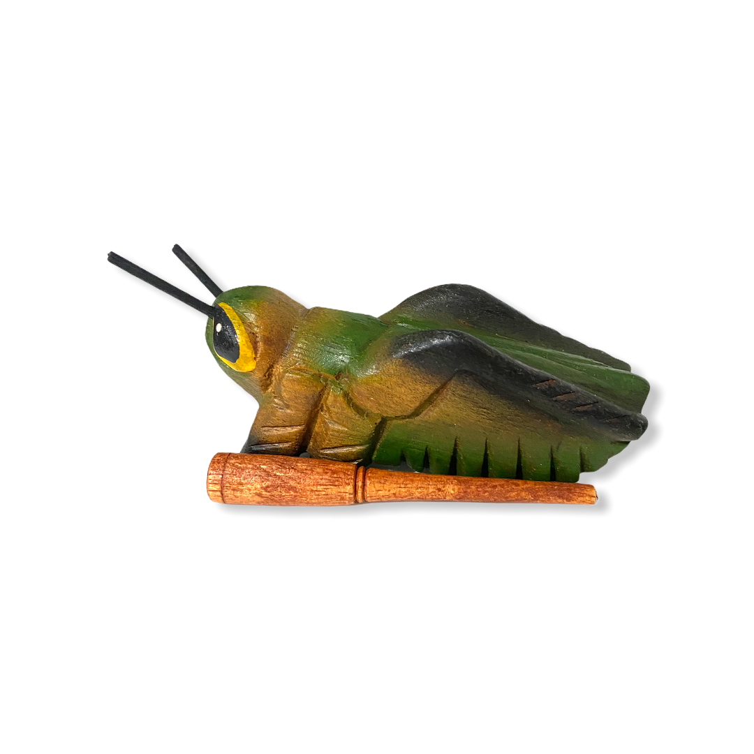Painted Wooden Musical Cricket Percussion Instrument 6"