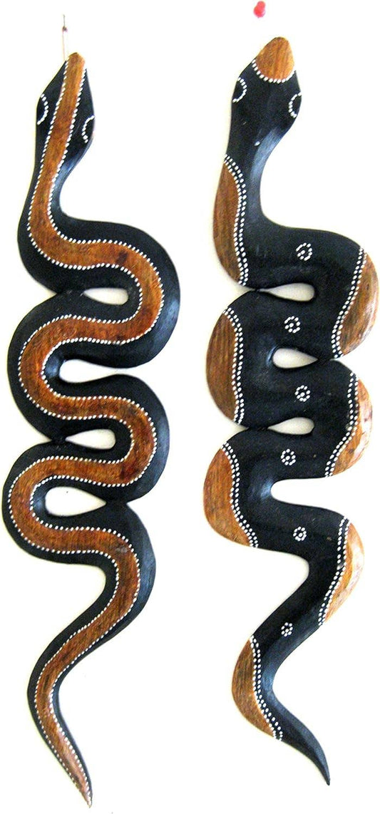 Serpent Snake Wall Art Hanging Boho Decor Wood