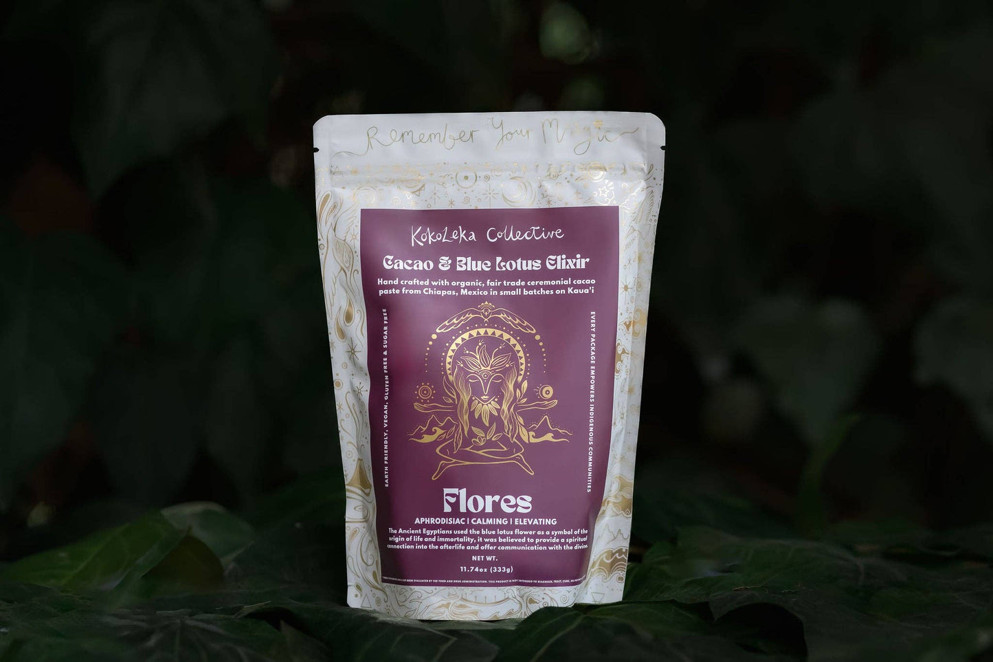 Flores  - Blue Lotus Ceremonial Cacao Elixir: 333g
