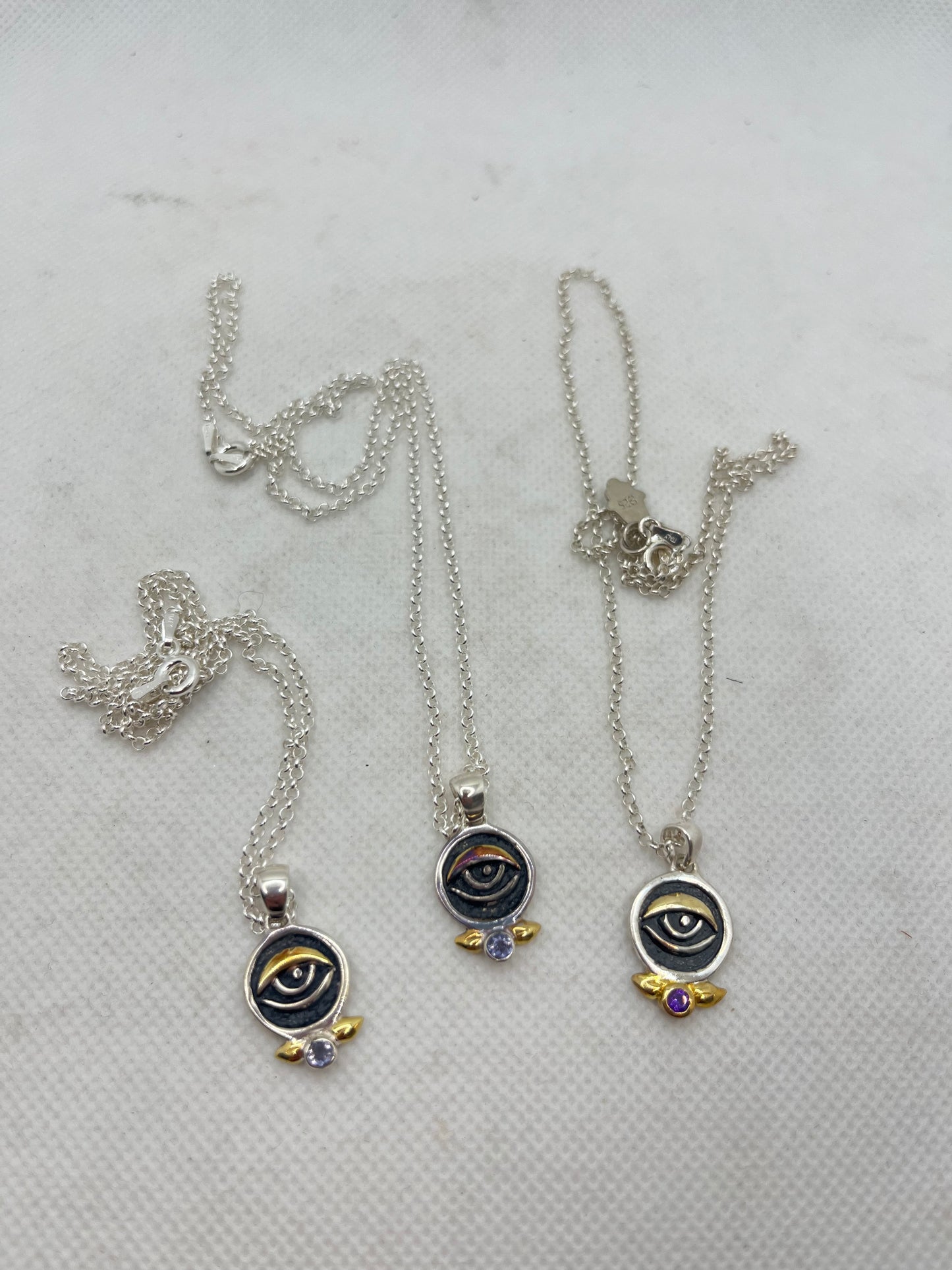 Protective Eye with Stone Necklace