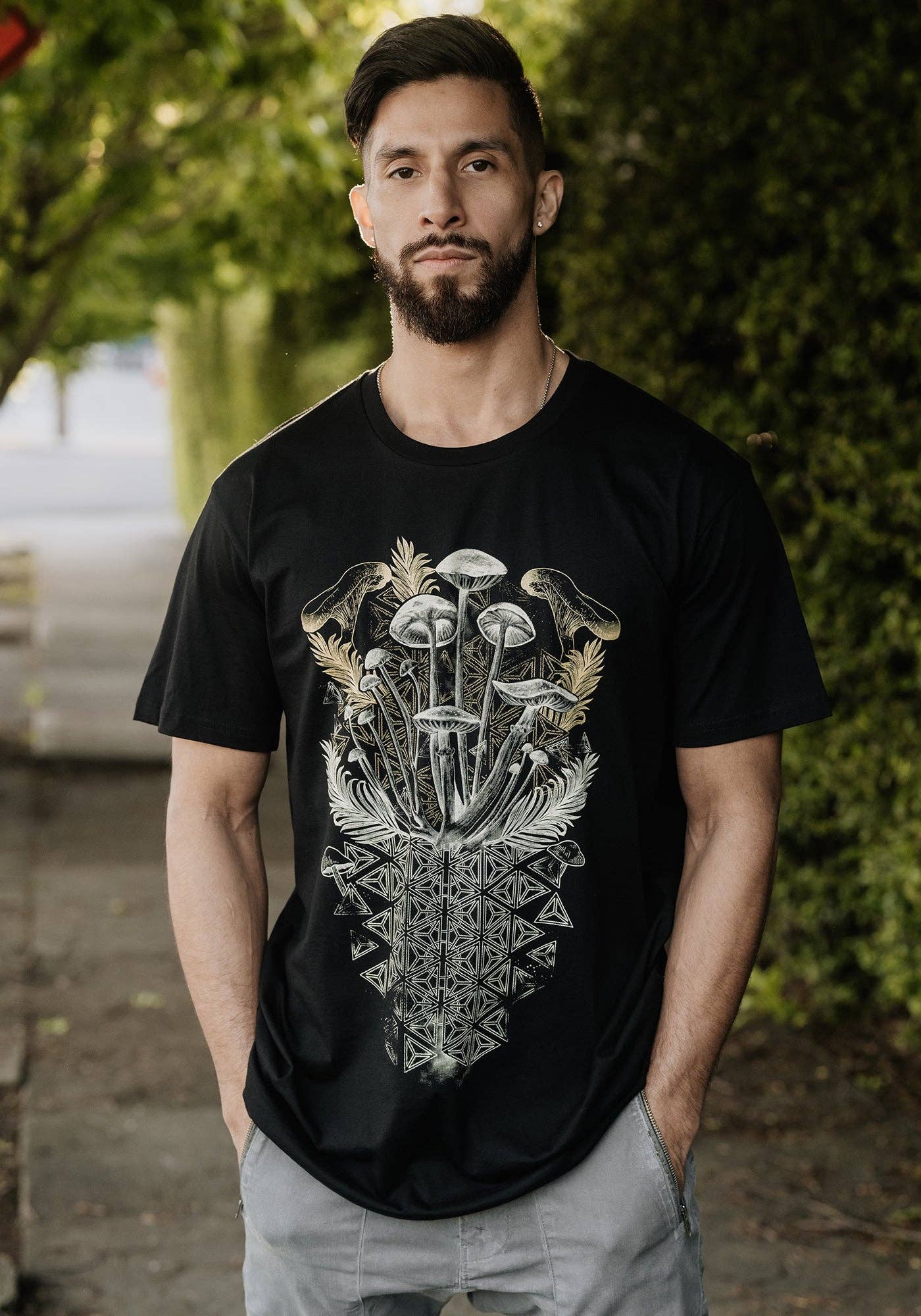 Mycelial Bloom Shirt Blue, Olive or Black