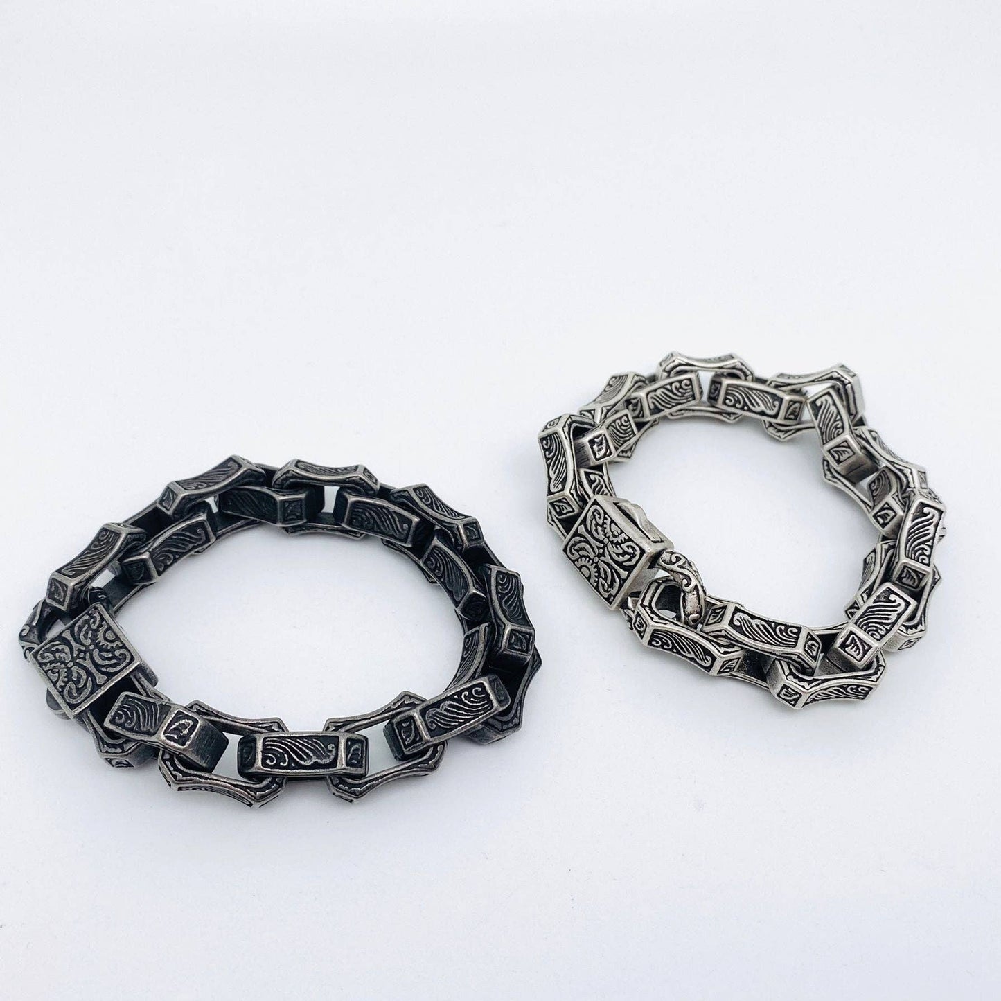 Retro Engraved Pattern Stainless Steel Bracelet -205mm / 8.07 in
