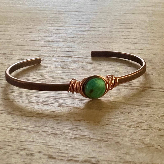 That's A Big Ask turquoise and copper cuff
