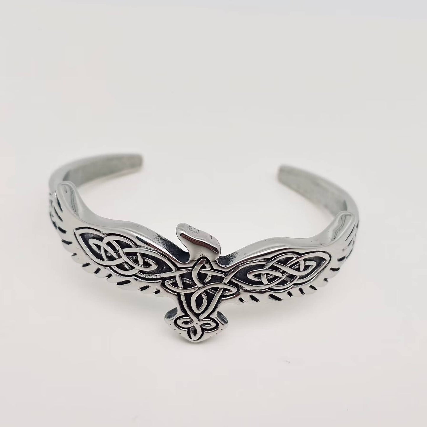 Eagle Shape Celtic Knot Stainless Steel Cuff Bangle
