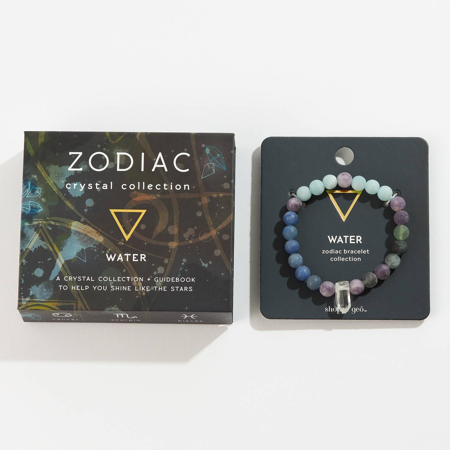 Zodiac Crystal Bead Bracelet Collection: Water 8mm