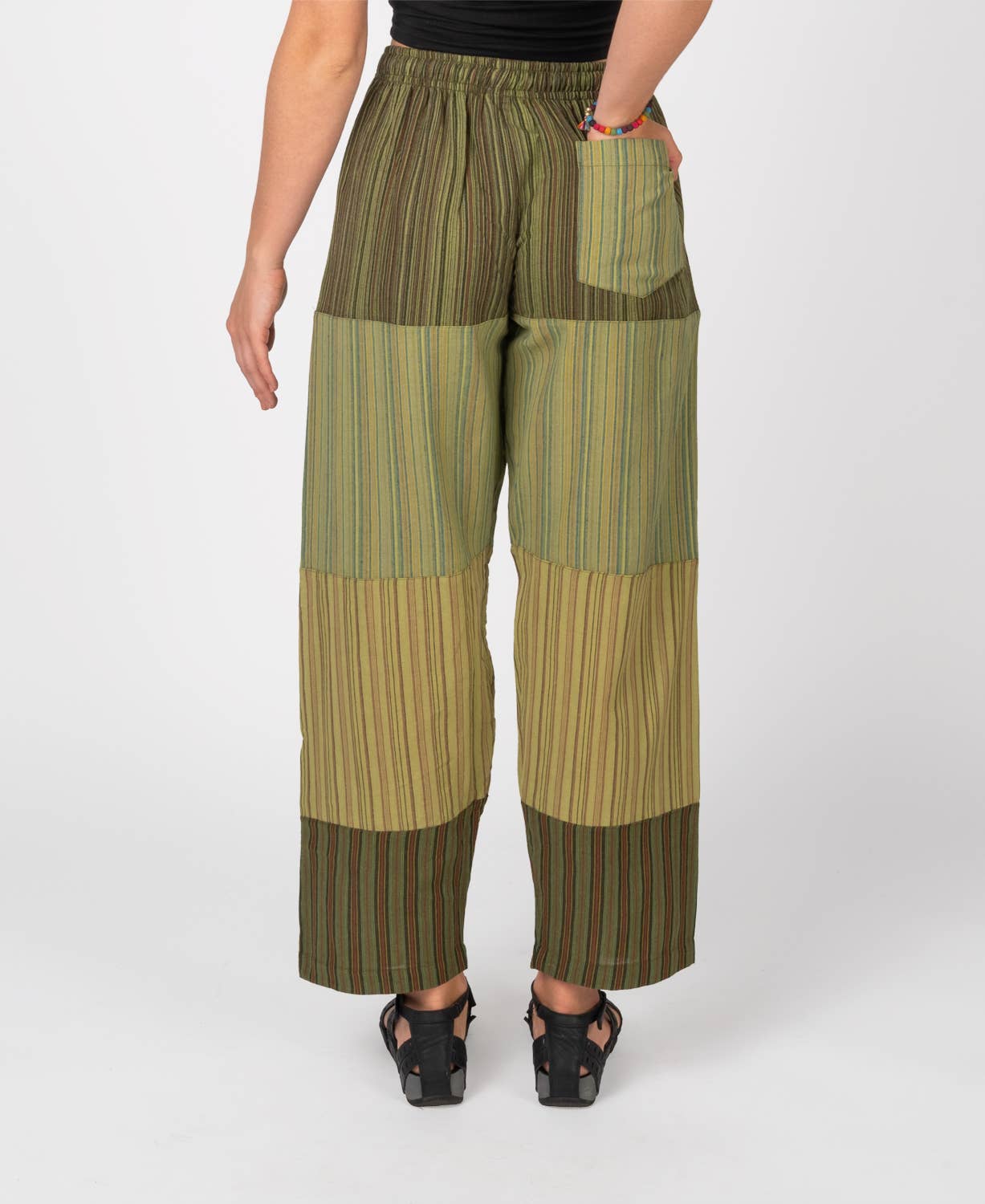 Patchwork Pants - Green: LG