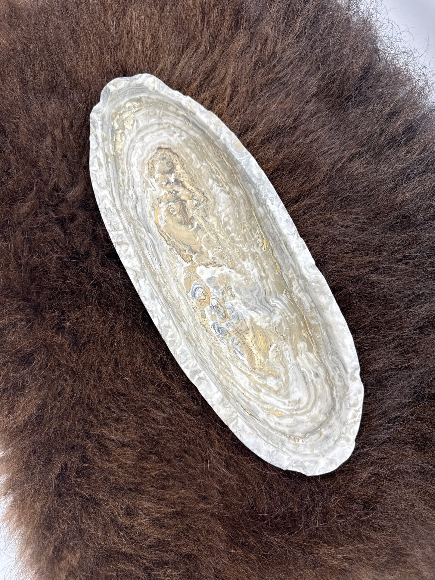 Grey Onyx Canoe Bowl