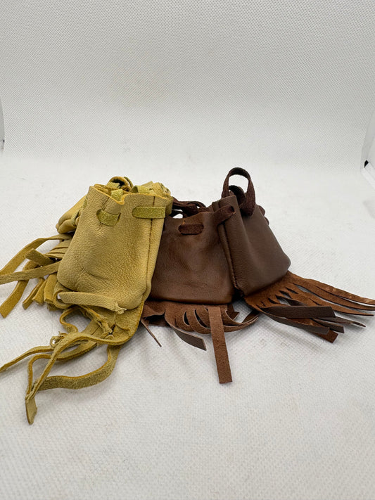 Leather Pouch with Fringe