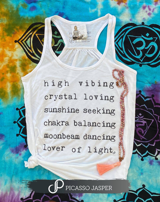 Lover of Light, White Flowy Tank: Small