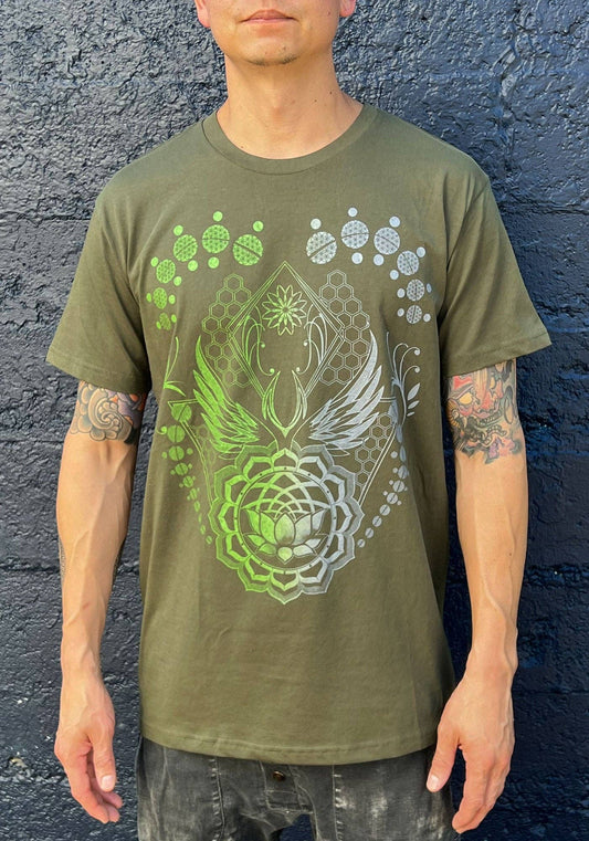 Lotus World Shirt Blue or Olive
