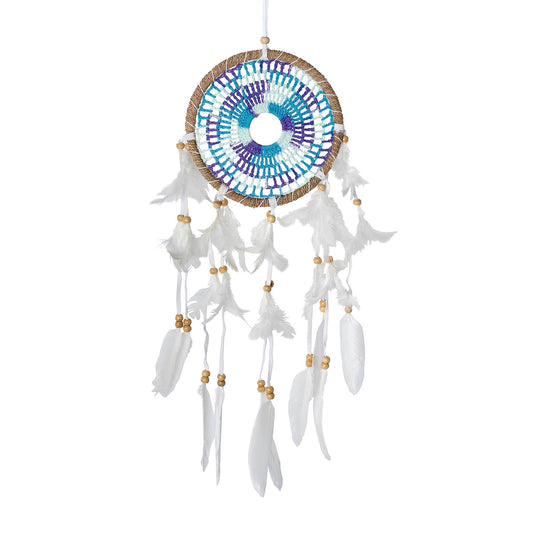 Blue Crochet Dream Catcher, Boho Style