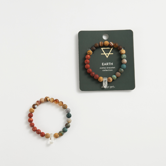 Zodiac Crystal Bead Bracelet Collection: Earth 8mm