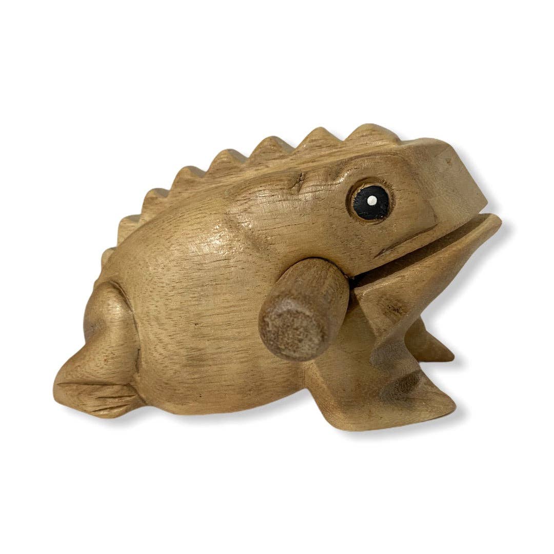 Natural Wooden Frog 2"