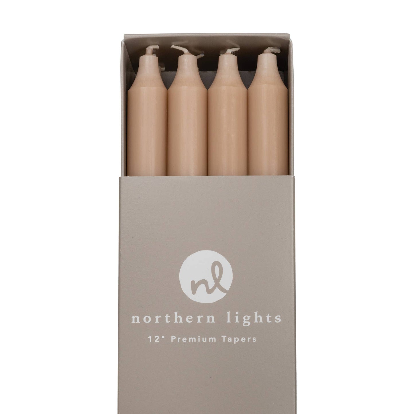 12" Taper Candles - 12pc Box: Pure White