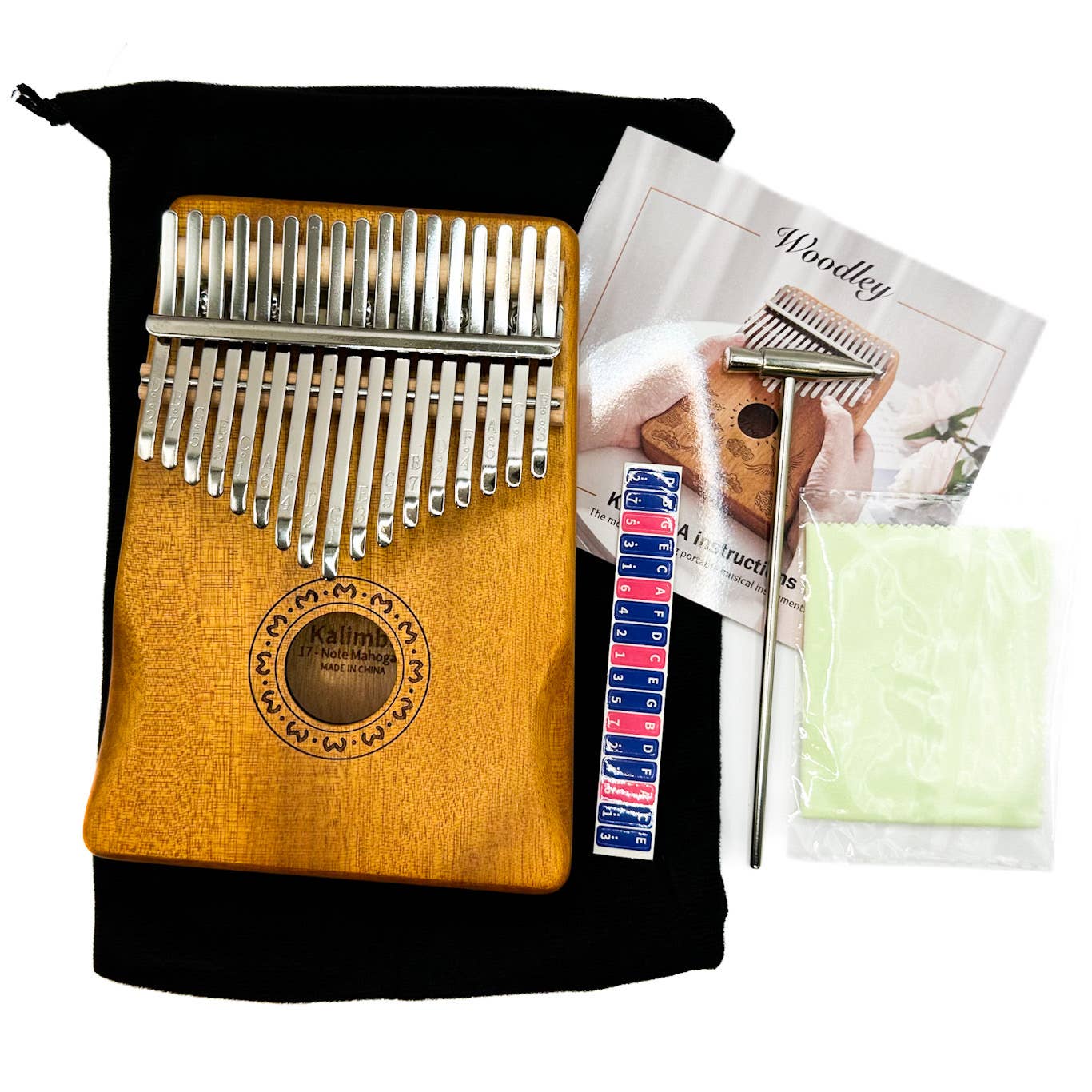 Kalimba Musical Instrument: Dark Brown, Blue or Light Brown