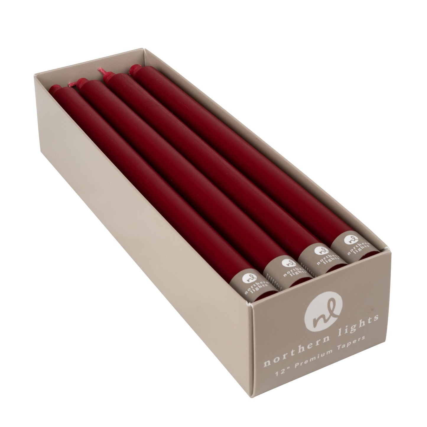 12" Taper Candles - 12pc Box: Pure White
