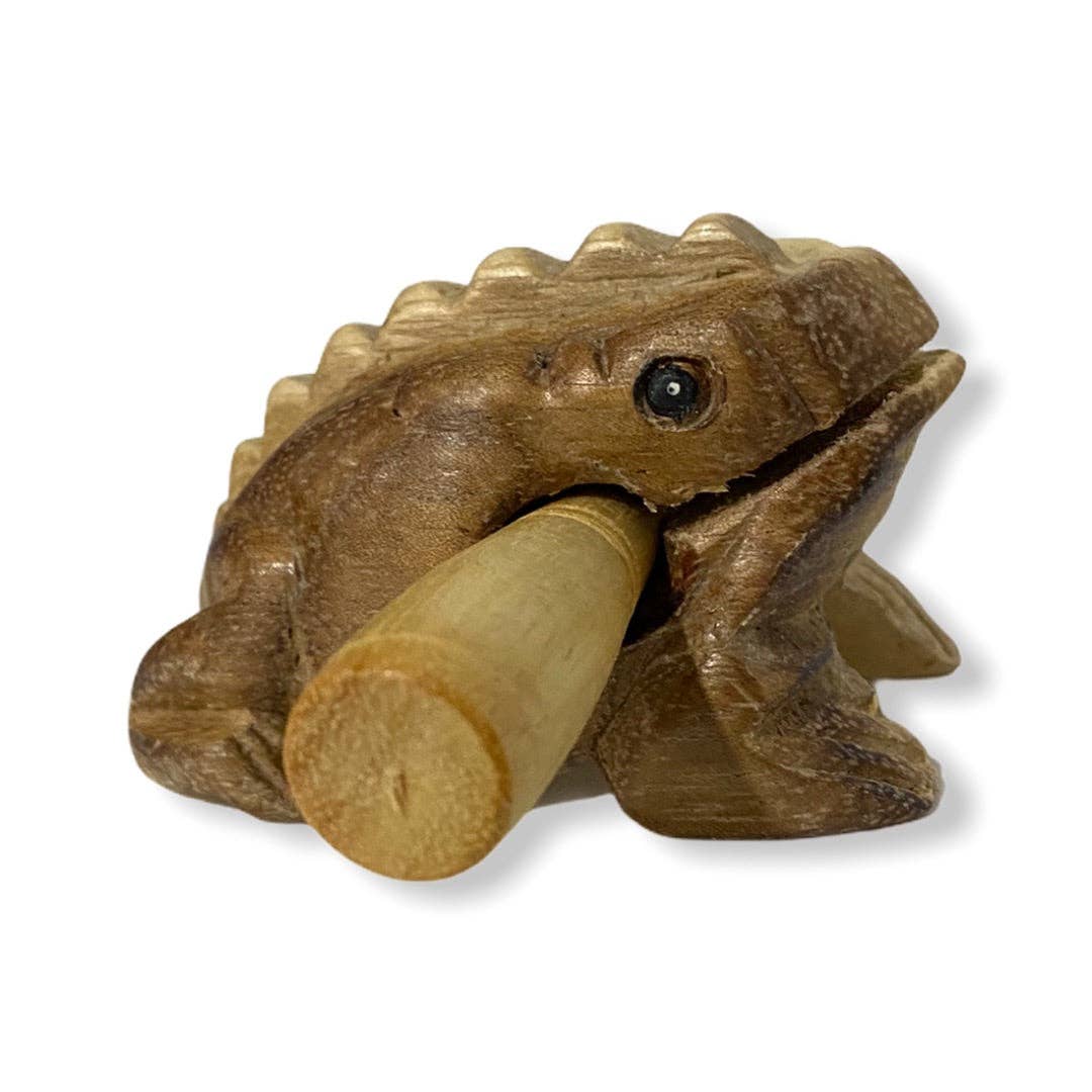 Natural Wooden Frog 2"