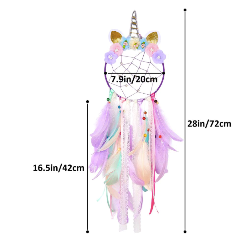 Cute Unicorn Dreamcatcher Wall Art