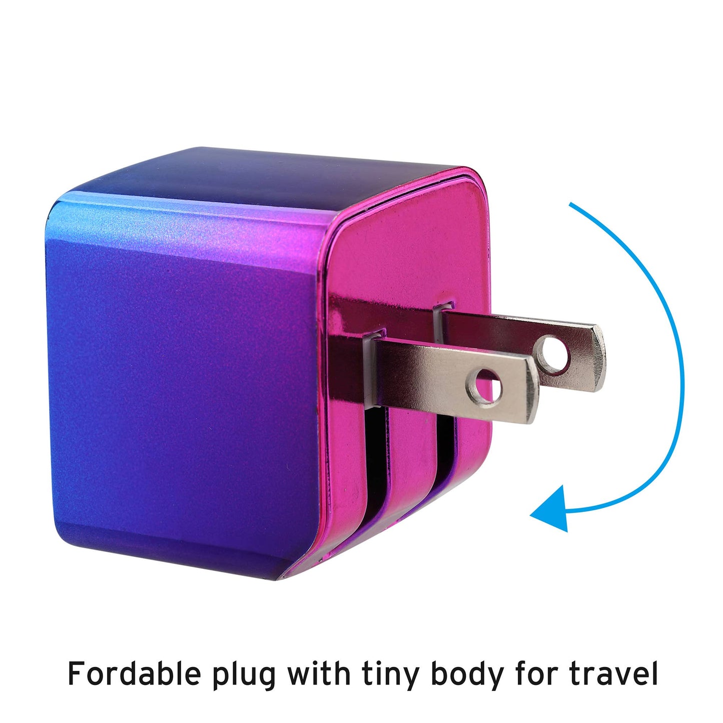 Dual USB Fast Wall Charger -Chrom color - Retail Pack