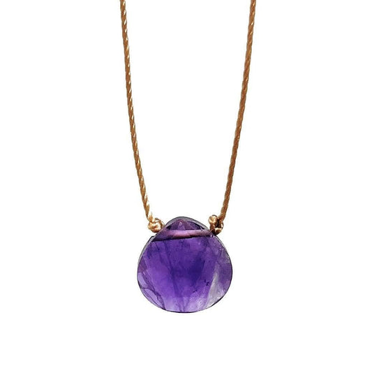 Amethyst Faceted Teardrop Necklace: 16, 18 or 20 inch legnth