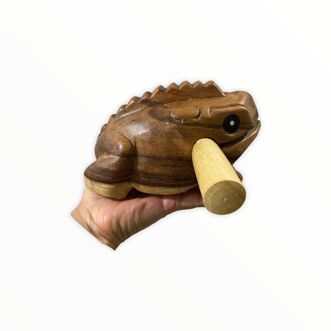 Natural Wooden Frog 2"