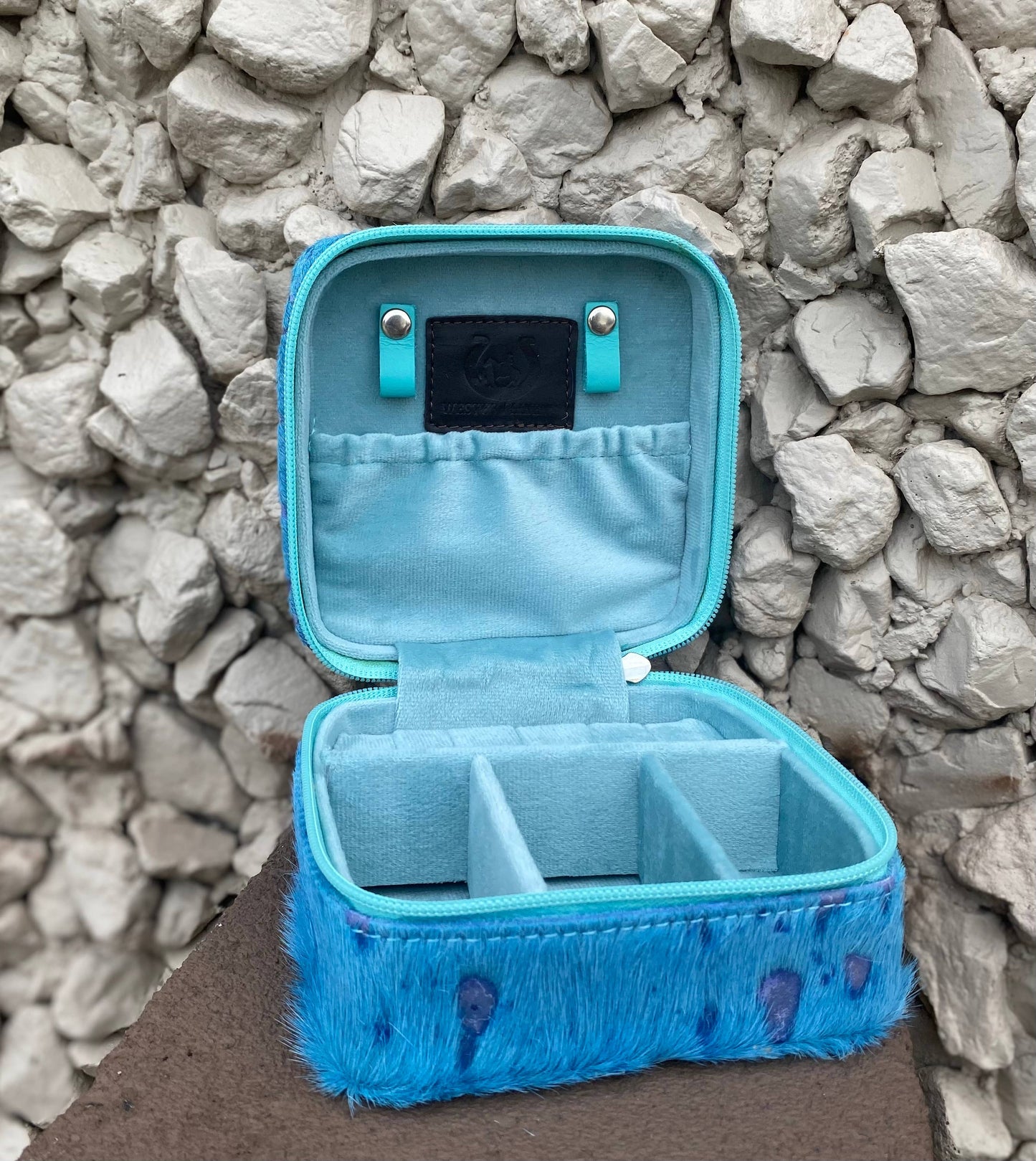 Turquoise Stone Cowhide Jewelry box