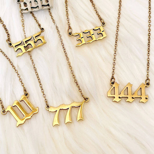 Angel Number Necklace - 111 - 999 - Spiritual Charm: Gold Chain