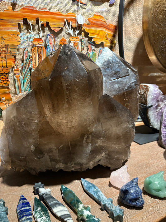 Smoky Quartz Cluster Large