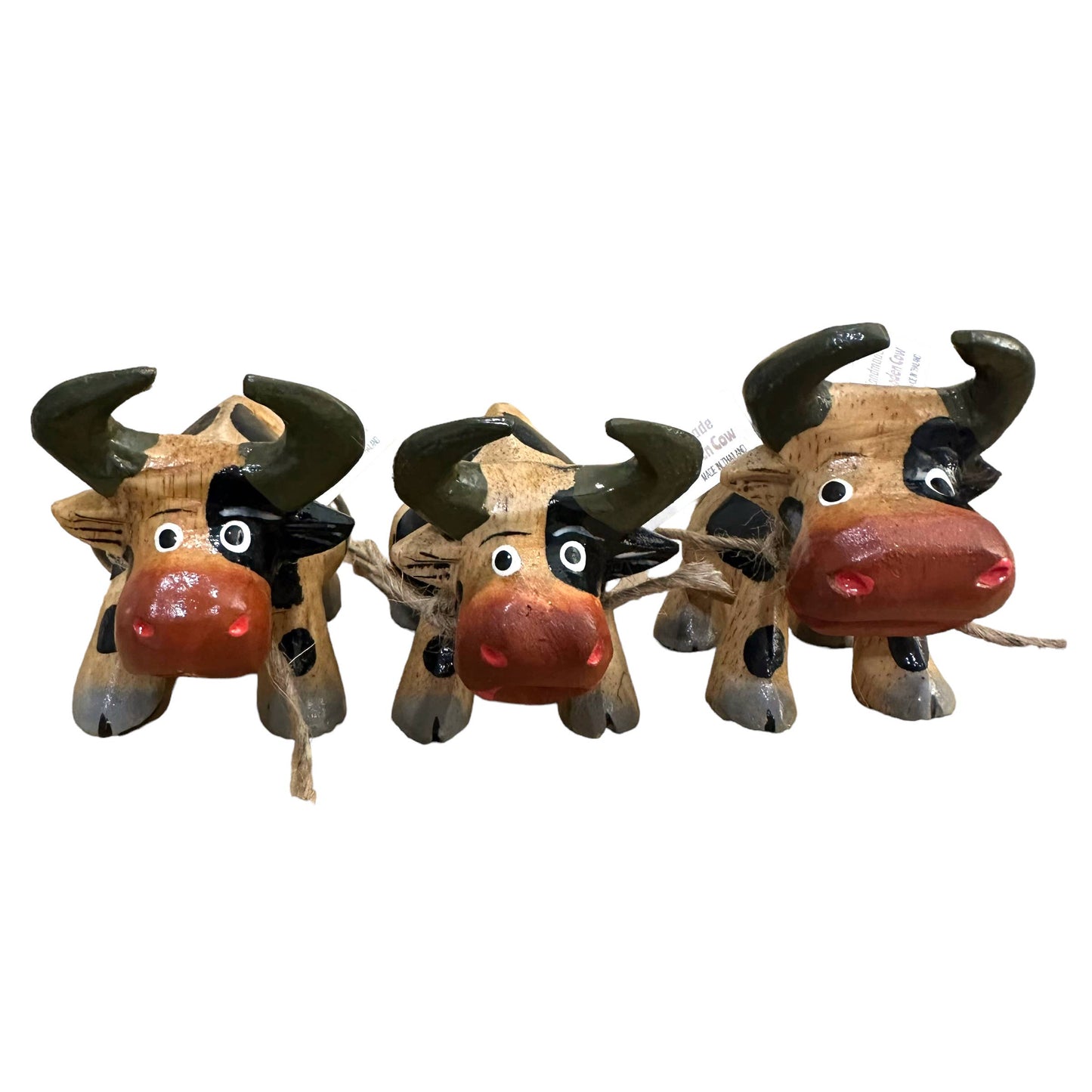 Wooden Farm Cow Musical Figurine