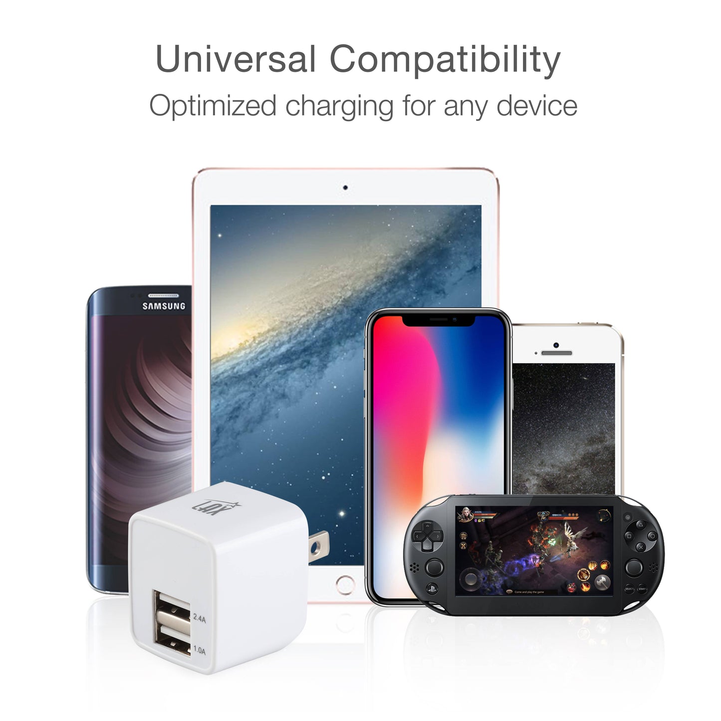 LAX Fast Charging 2 Port USB Wall Charger Retail Pack: Rose Gold