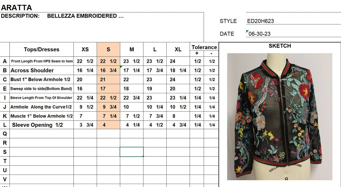 Bellezza Embroidered Bomber Jacket: Black Floral / M