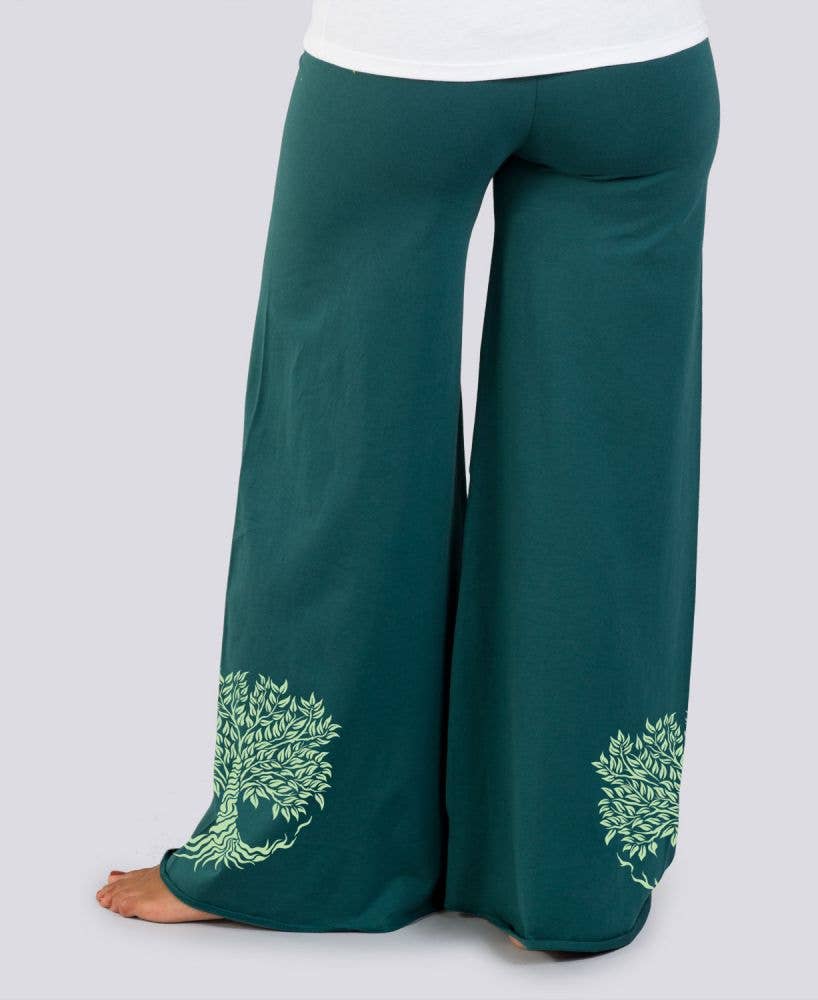 Root Down Flowy Pants - Teal Flow Pants: 3X