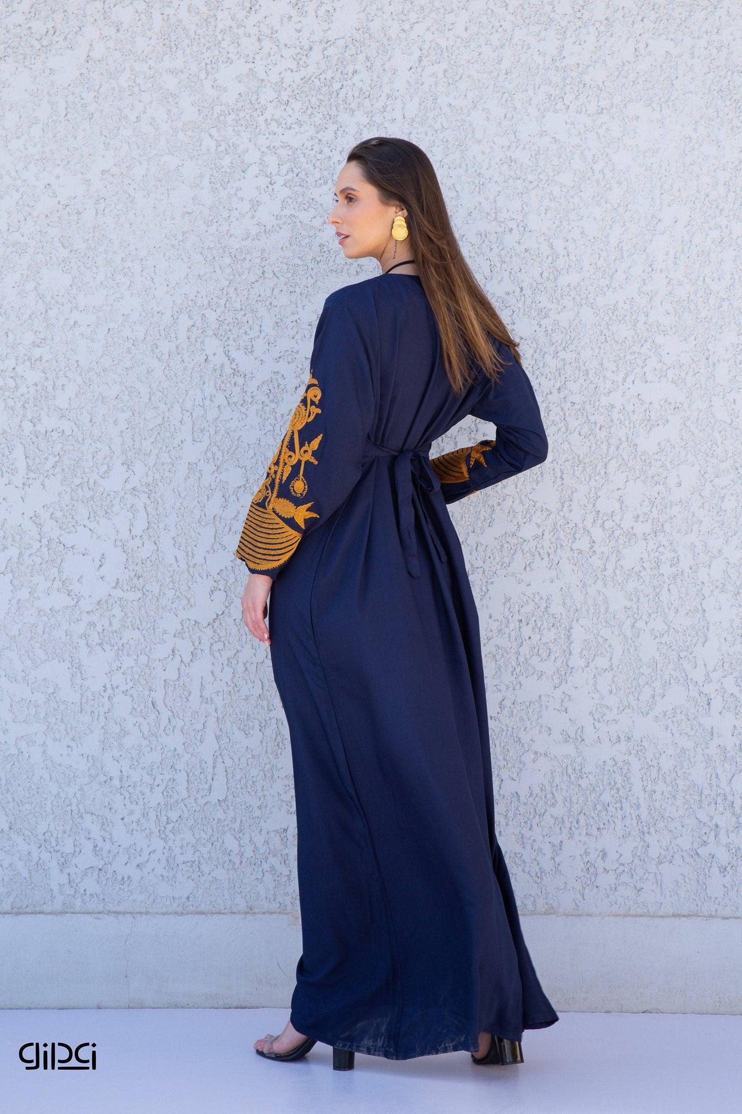 Classy navy blue embroidered kaftan dress, caftans for women, Boho Kaftan dress, Caftans for women, long summer kaftan, kaftans, caftan: S/M/L