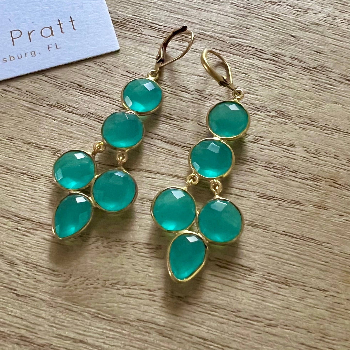 I Kid You Not aqua gemstone statement earrings
