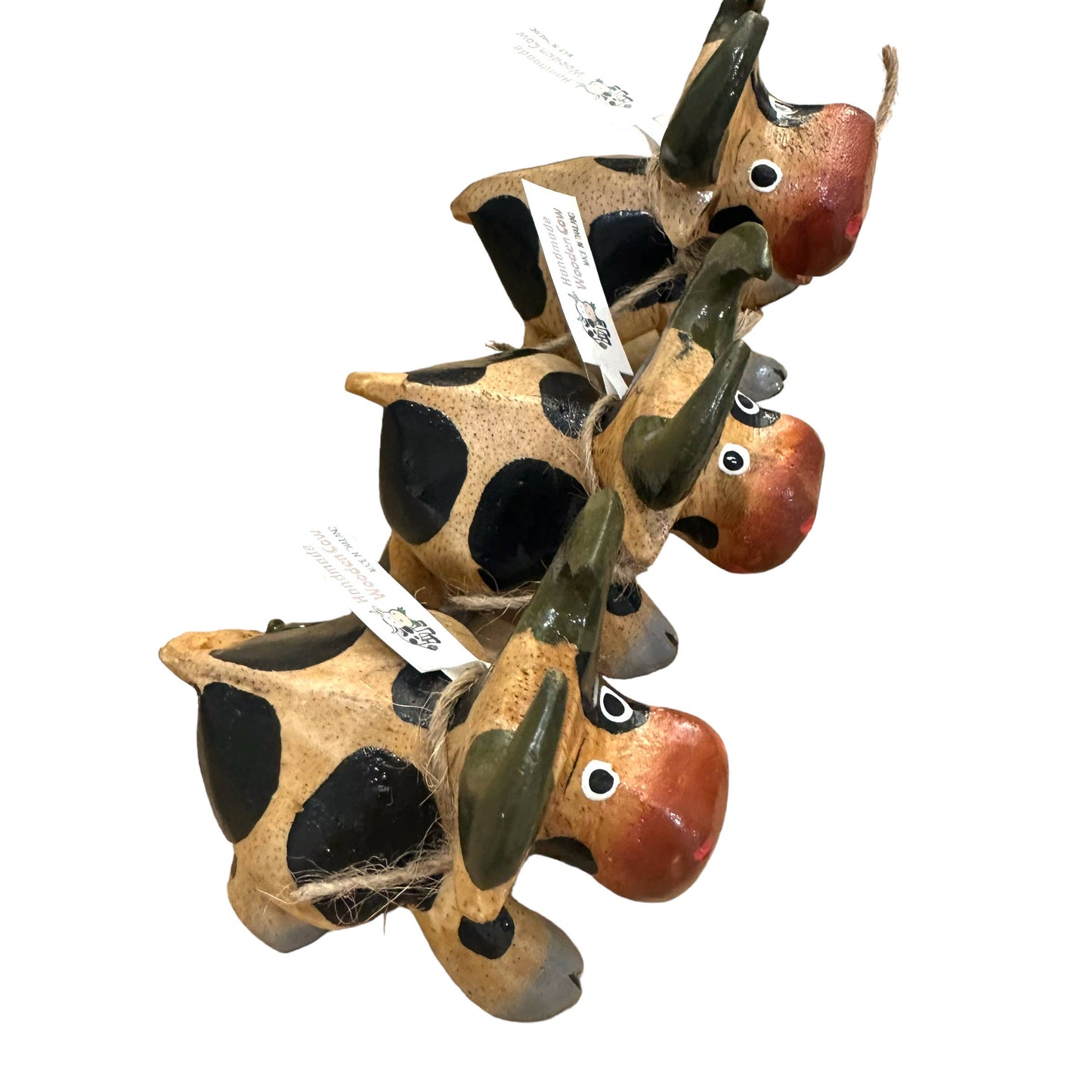 Wooden Farm Cow Musical Figurine