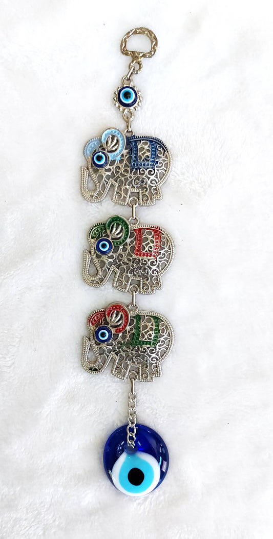 Evil Eye 3 Elephant Wall Hanging