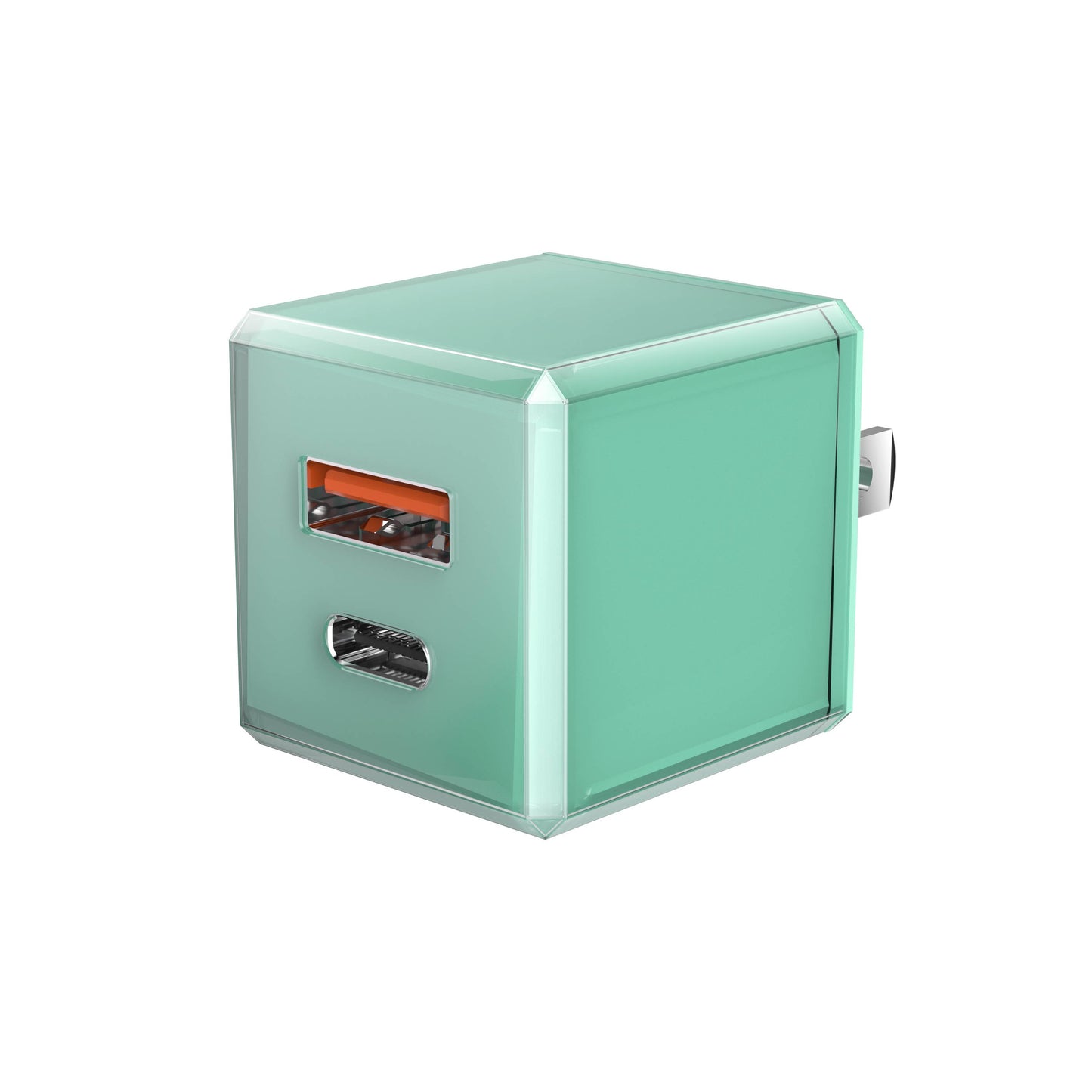 Rapid Wall Charger USB 20W Cubic Design - Retail Pack: Pink & Green