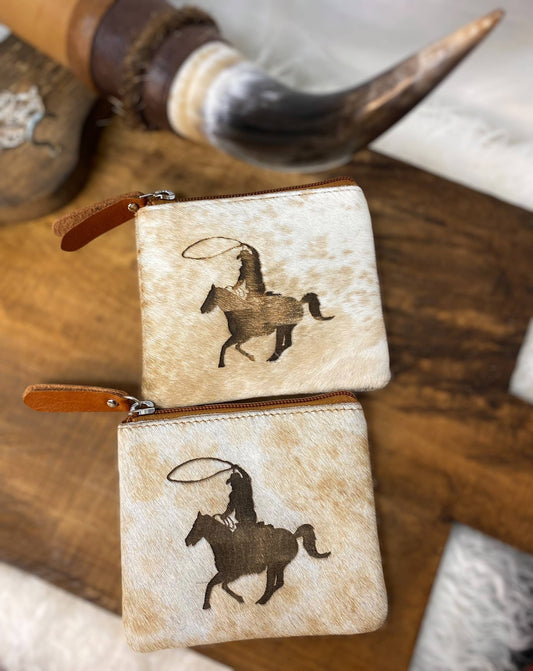 Cowboy Cowhide Leather Coin Pouch 