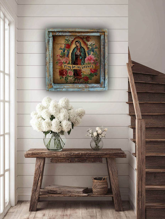 Pray for Us Sinners - 24" Square Canvas