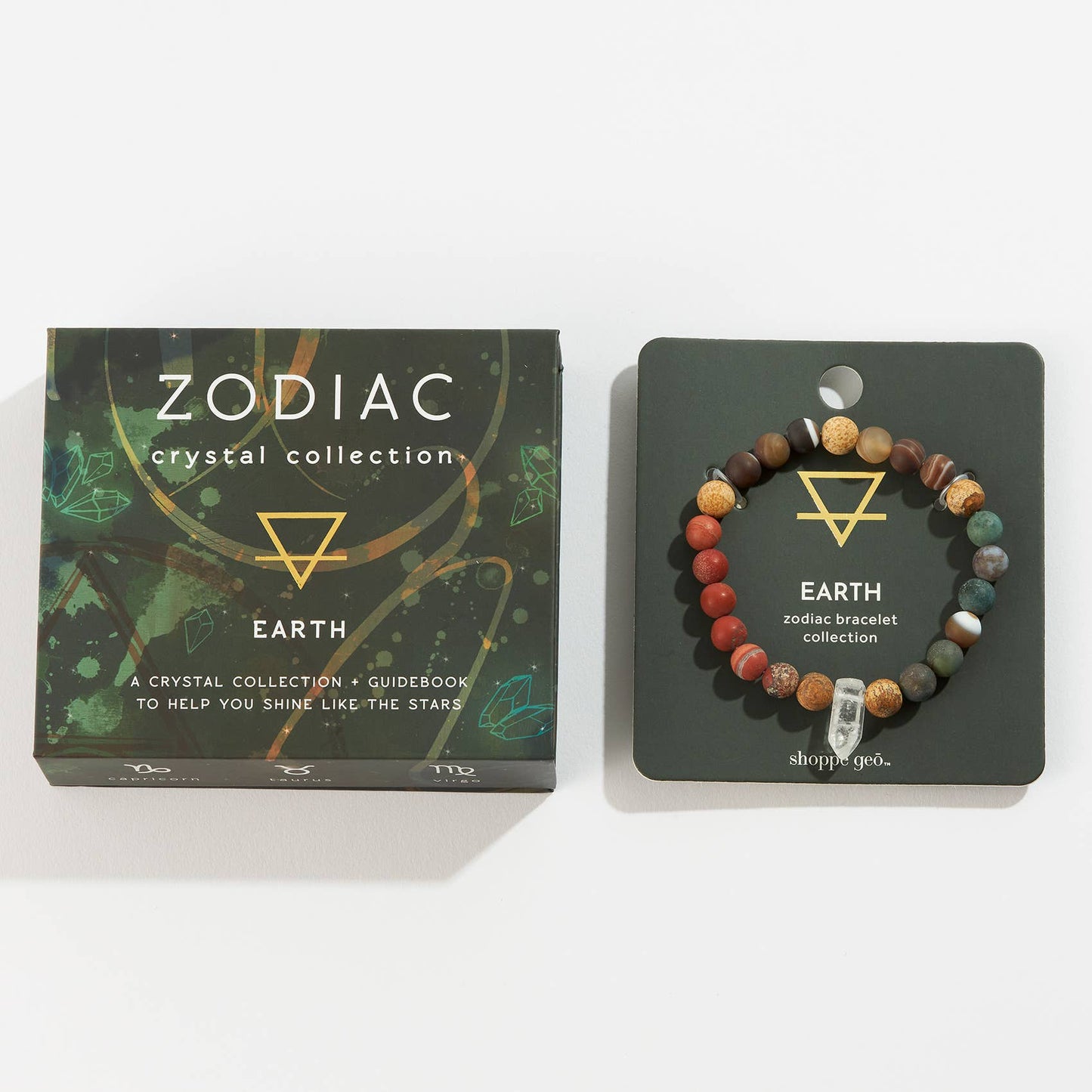 Zodiac Crystal Bead Bracelet Collection: Earth 8mm
