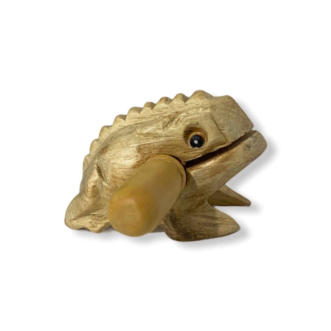 Natural Wooden Frog 2"