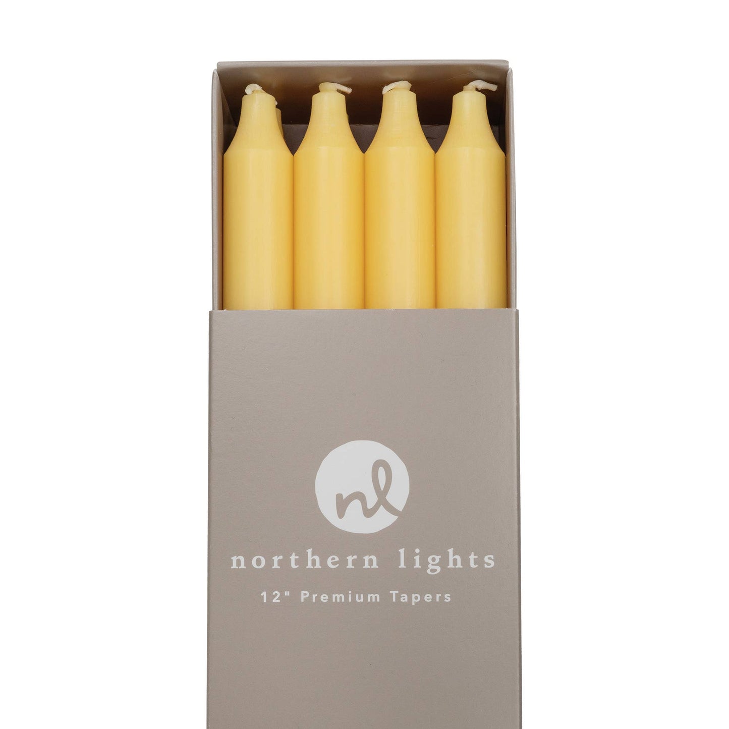12" Taper Candles - 12pc Box: Pure White