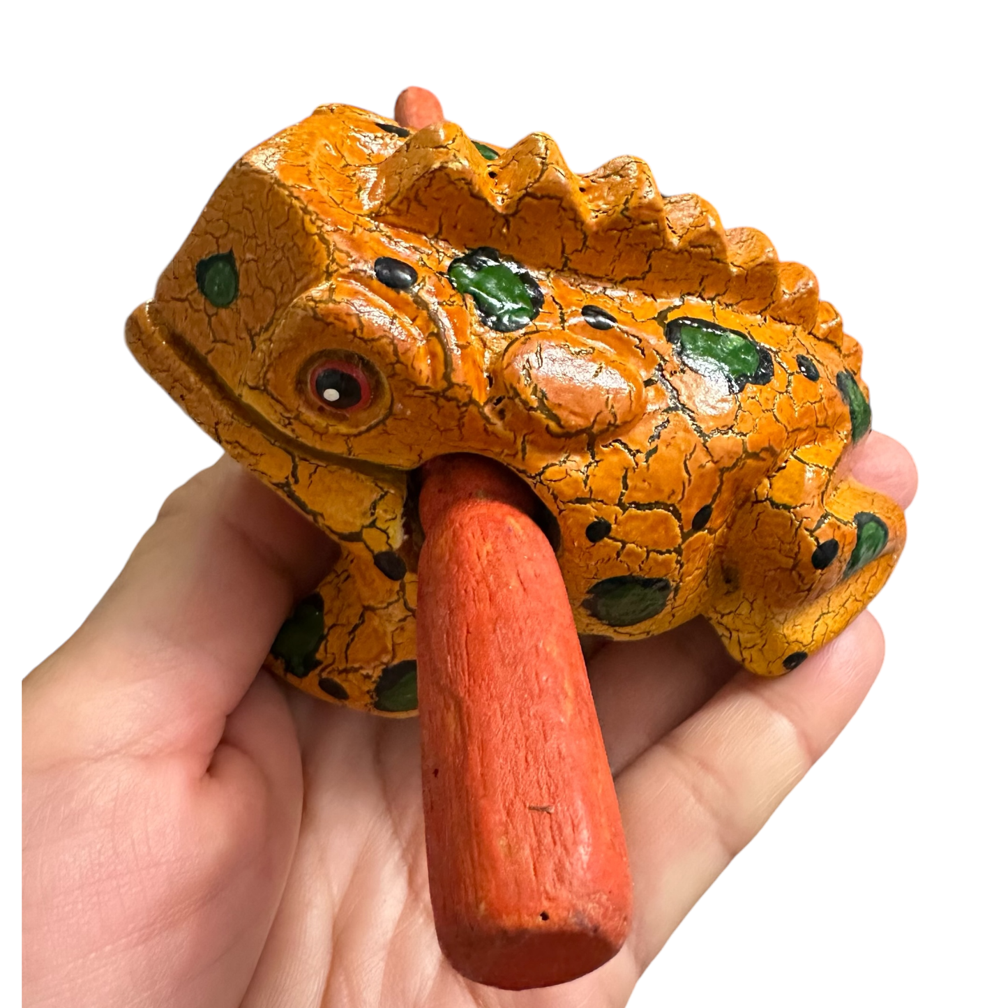 Painted Frog Musical  Percussion Instrument 3"