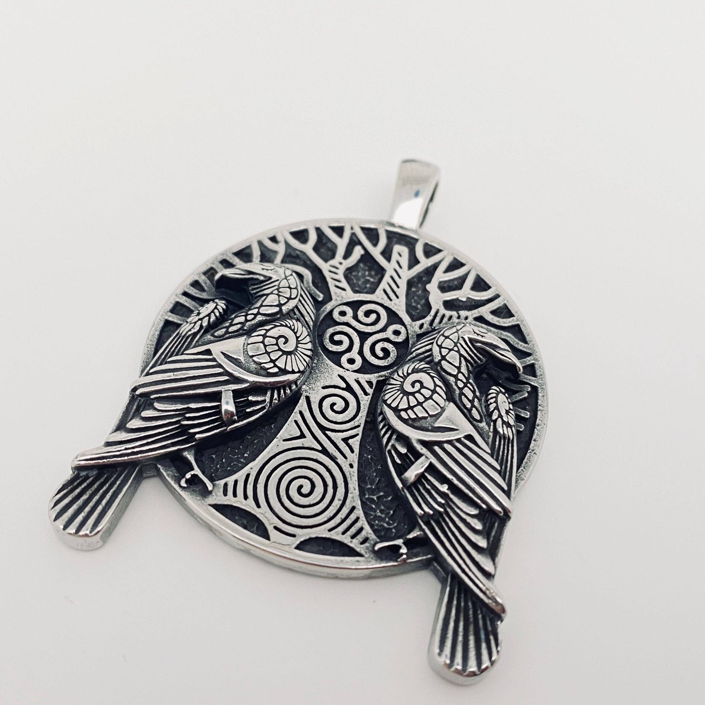 Viking Double Crow Stainless Steel Pendant- Only pendant