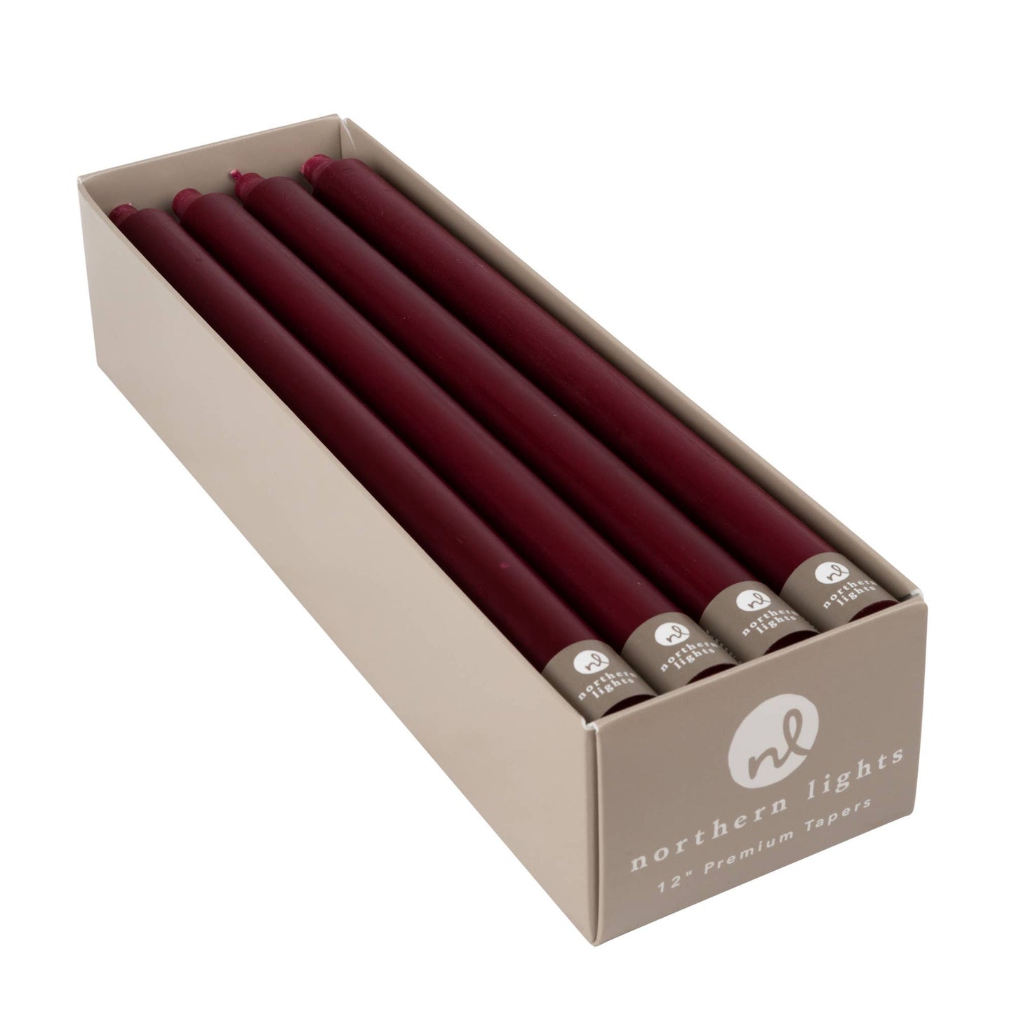 12" Taper Candles - 12pc Box: Pure White